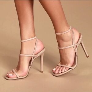 Steve Madden Nectur Nude High Heels Size 7.5” Worn Once 4.25” Heel
